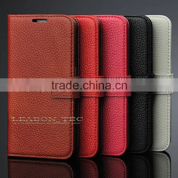 New Phone Accessories Magnetic Genuine Real Leather Wallet Stand Case For Samsung Galaxy S6 Edge photo-2
