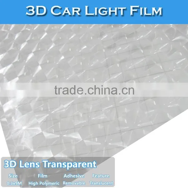 Self Adhesive Tranparent 3D Foil Car Light Sticker Wrap Vinyl photo-3