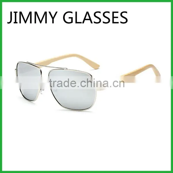 JMP636 Fashion Style Metal Frame Bamboo Sunglasses