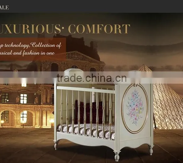 Italian Classic Design Furniture French Furniture Baby Bed Green Wooden Baby Bad Quality Choice photo-2