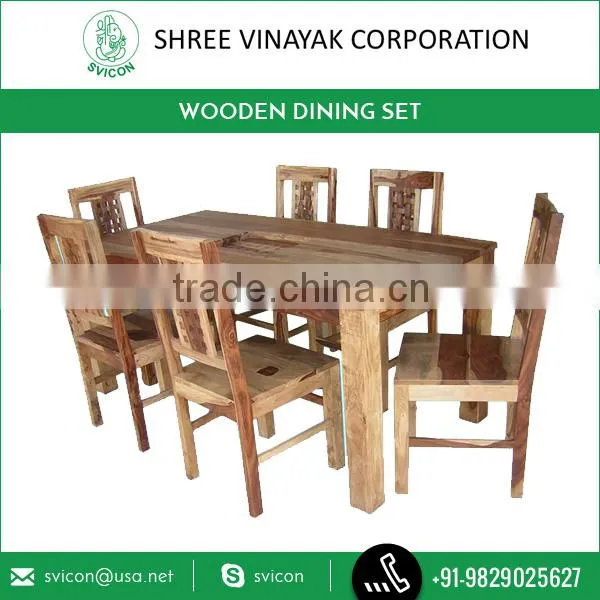 Solid Wood Furniture Natural Colour Wooden Dining Table Set for Sale