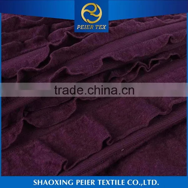 Fancy Anti Static Peach Finish Tricot Shiny Breathable Polyester Fabric Spandex Tubular Fabric photo-2