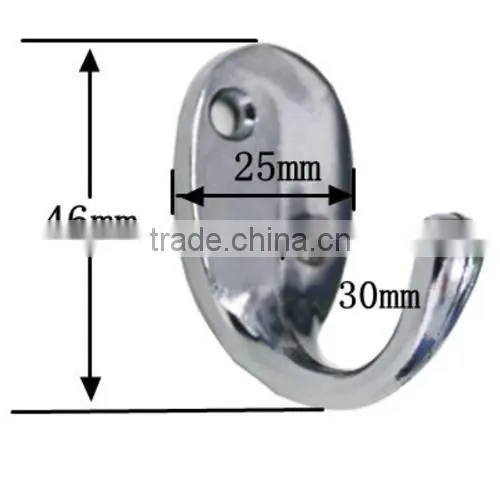 Fashion Style Chrome Finish Wall Mounted Single Hook Bathroom Decorated Clothing Hook photo-2