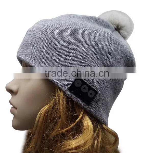 Wholesale Hats And Caps Men Wearable Bluetooth Beanie Hat With Headphone photo-6