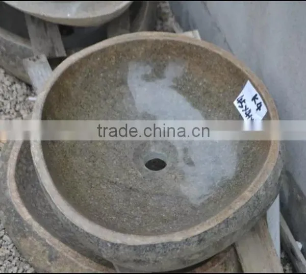 2015 Hot Sale Eco-Friendly Natural Cobble Stone Wash Basin photo-3