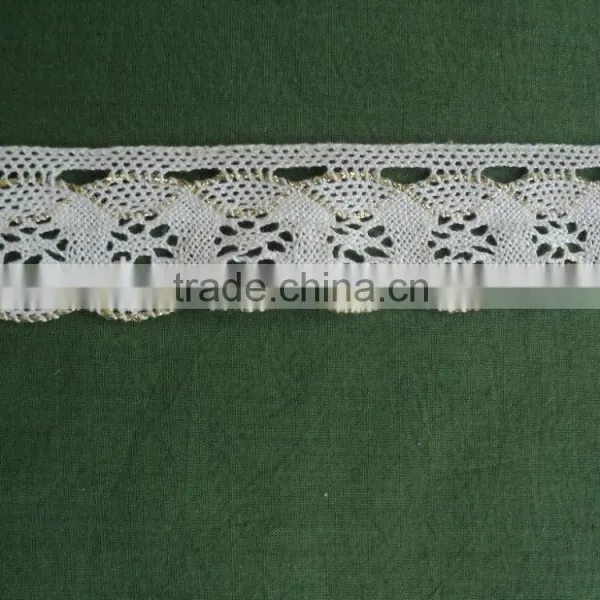 Embroidery Machin Pattern Cotton Lace / High Quality Lace Design photo-2