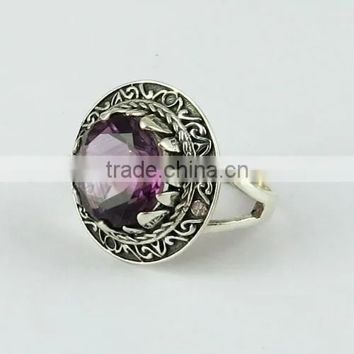 Love Vine !! Amethyst 925 Sterling Silver Ring, Handmade Silver Jewelry, Indian Silver Jewelry Supplier photo-3