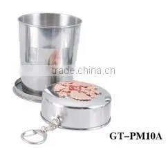 Stainless Steel Collapsible Metal Shot Glass Cup With Laser Logo