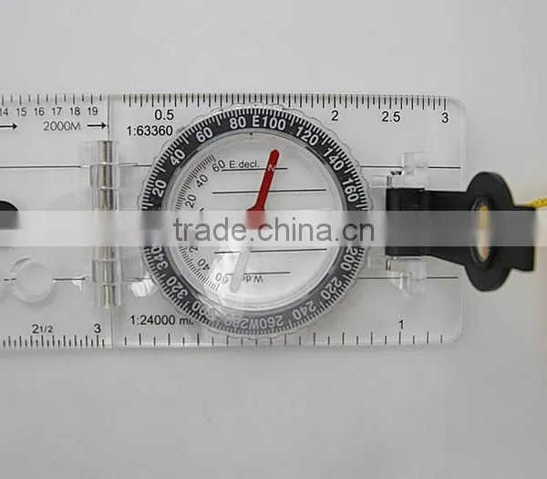 Mini Compass With Map Measuring Ruler Lanyard Emergency Survival Tool photo-3