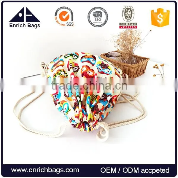 Enrich Drawstring Bag Canvas Cute Owl Design photo-2