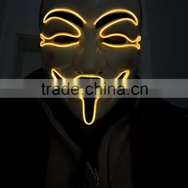 Vendetta el Wire Mask / Halloween Party Masks WIRE Black / EL Wire Halloween Mask photo-2