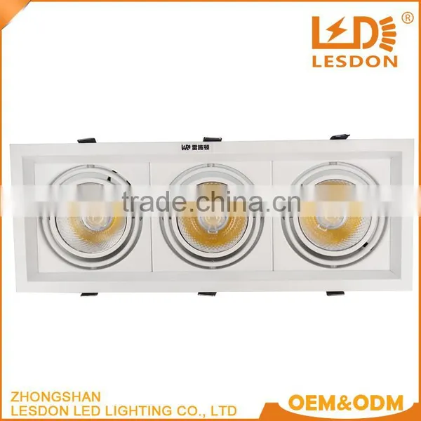 20w 30w 40w 60w 90w Adjustable Recessed Rectangle Led Grille Light