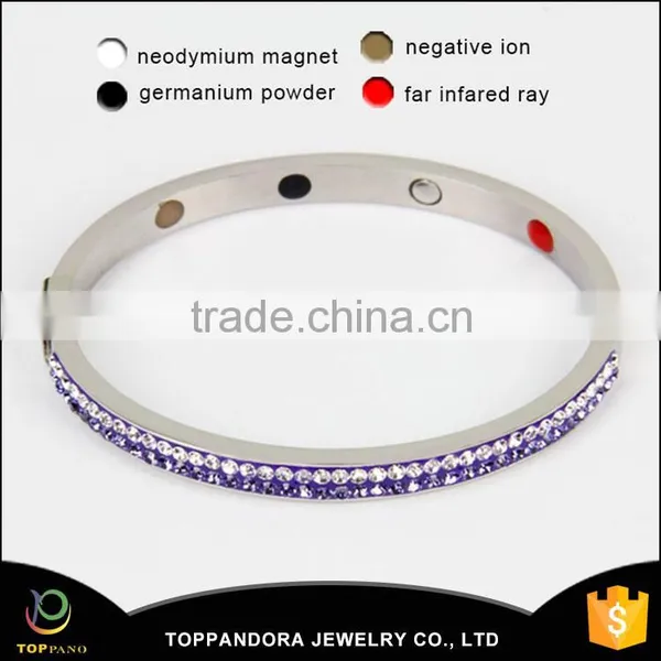 China Wholesale Handmade Adjustable Wire Bracelet Colorful Crystal Stainless Steel Expandable Bangle photo-4