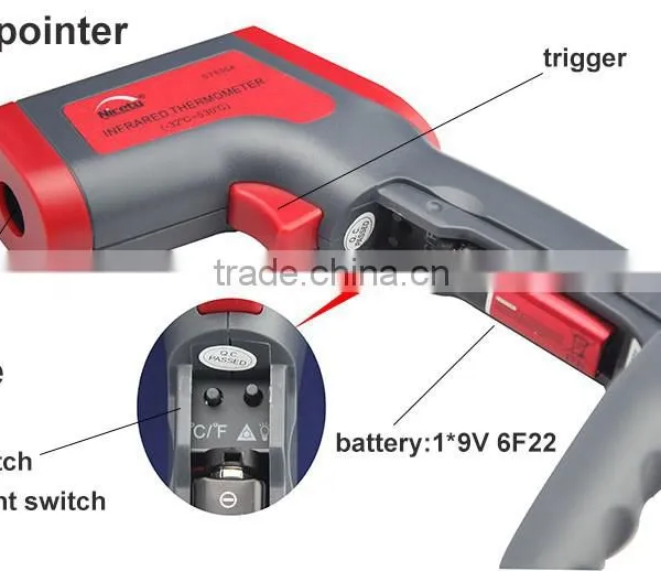 Laser Infrared Digital Thermometer Emissivity Fixedor Adjustable From 0.1~1.0 photo-2