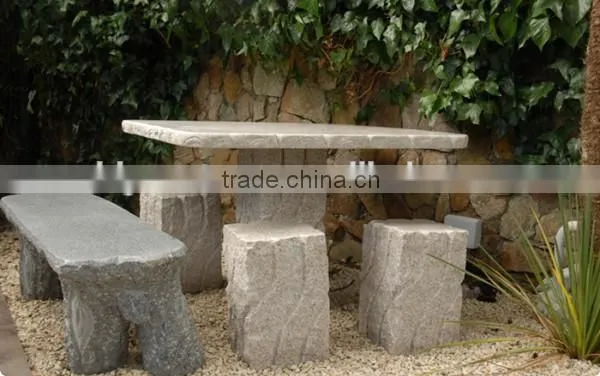 Hot Sale Black and Yellow Granite Stone Bench photo-6