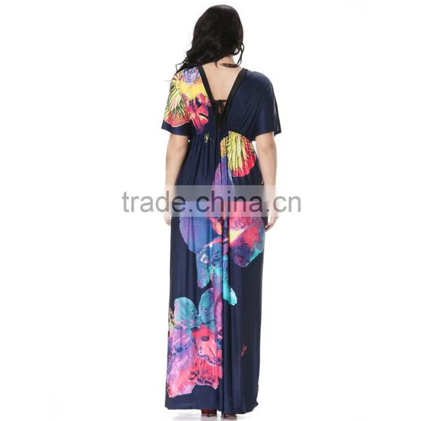 Hot Sey V Collar Beach Resort Beach Dress Code Plus Silk Dress in Summe photo-3
