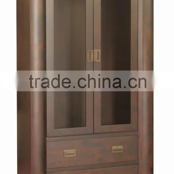 Modern design double display cabinet with glass door