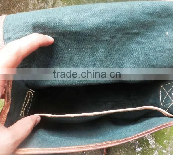Camel Brown Leather Vintage Cross Body Messenger Bags photo-4