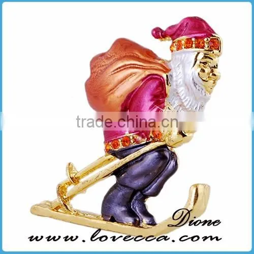 Latest Brooch Design Custom Artificial Flowers Santa Claus Brooch Pin for Christmas photo-4