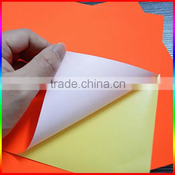 A4 Fluorescence Yellow and Orange Paper Sticker photo-2