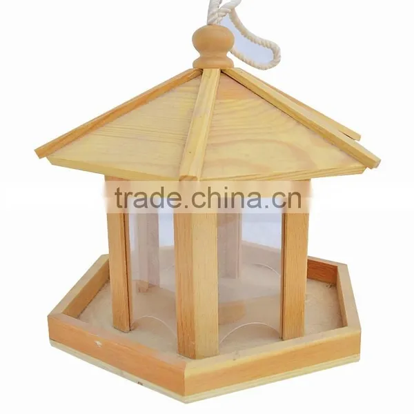 2015 Year Factory Suppliers Selling FSC Hanging Wild Garden Outdoor Wooden Bird Feeder for Made in China Wholesale photo-3