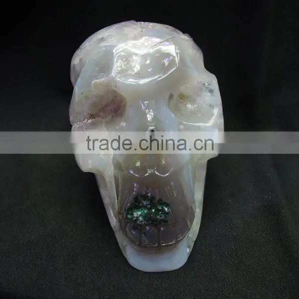 Precious Gemstone Home Decoration Skull Amethyst Skull for Sale With Geode photo-6