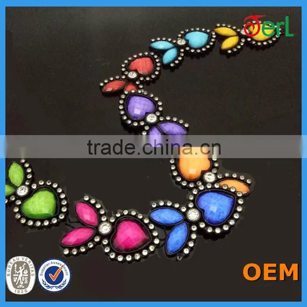 Fancy Multicolor Rhinestone Brass Cup Chain for Garment Accessories photo-3