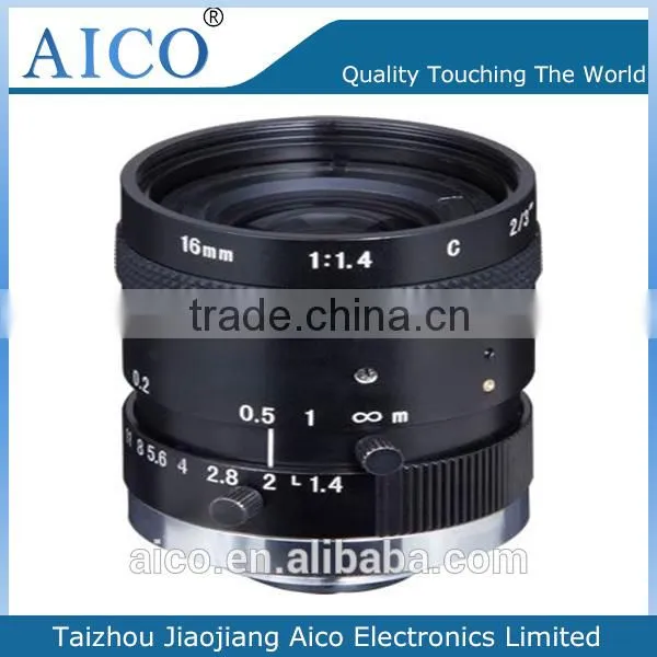 cn AICO 5 mp Manual Type Fixed Focus 2/3 Inch F1.4 16mm Mega Pixel C-mount Lens