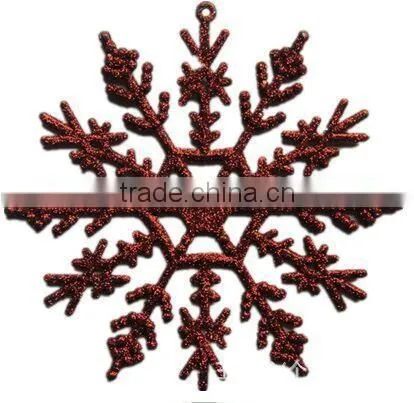 15051805 Plastic Glitter Christmas Hanging Ornament Snowflake photo-5