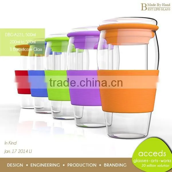 Double Wall Heat Resistant Glass Jug With Silicone Cap photo-3