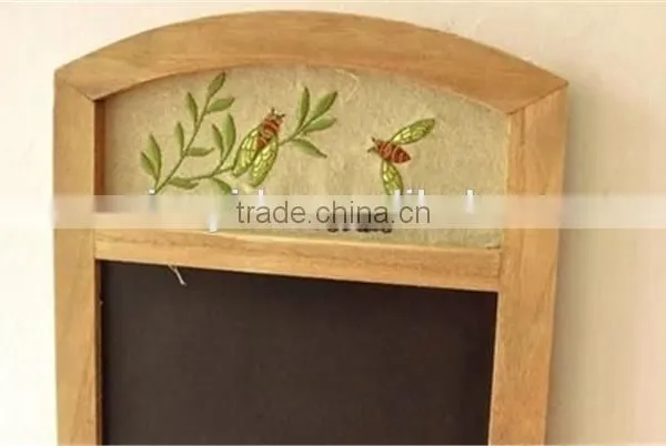 Antique Blackboard With Hangers Shop Signs Message Writing Chalkboard With Embroidery Cafe Wall Decoration 26*39cm photo-3