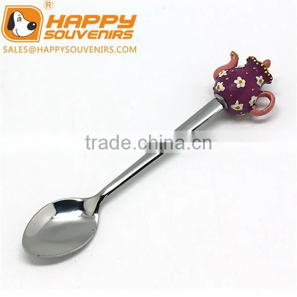 Custom Design Tableware 3D Resin Headstainless Steel Spoon and Fork for Kids photo-5