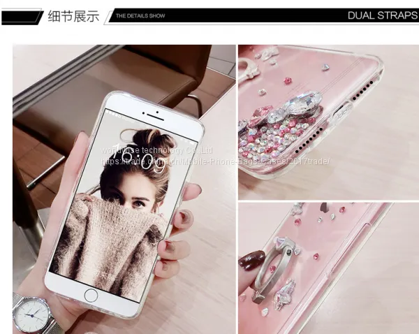 Silicone Cell Phone Case Diamond Mobile Phone Cases for IPhone7/7Plus/6/6s/6plus/6splus Tpu Soft Case With Ring Holder photo-2