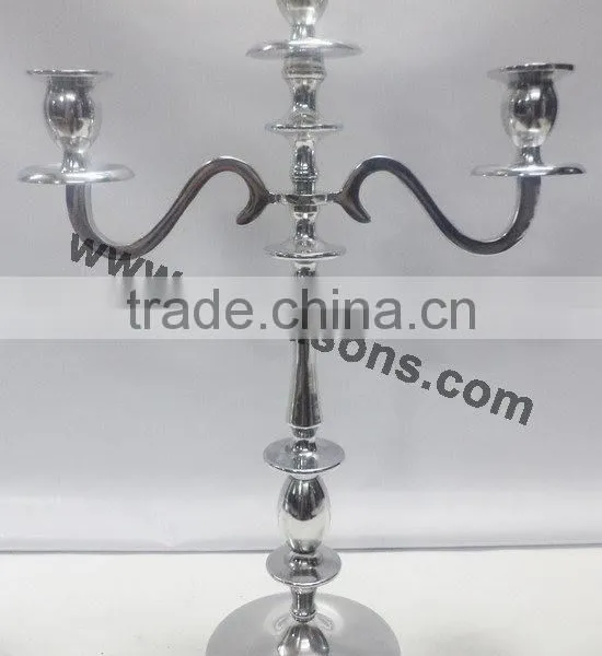 Multifunctional 5 Arm Candelabra for Wedding Centerpieces , Nickel Plated Candelabra ,SilverCandelabra photo-4