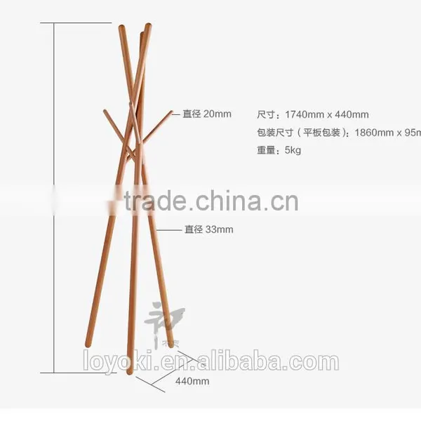 2016 New Design Solid Beech Wood Coat Rack Intersecting Hat Display Rack photo-6