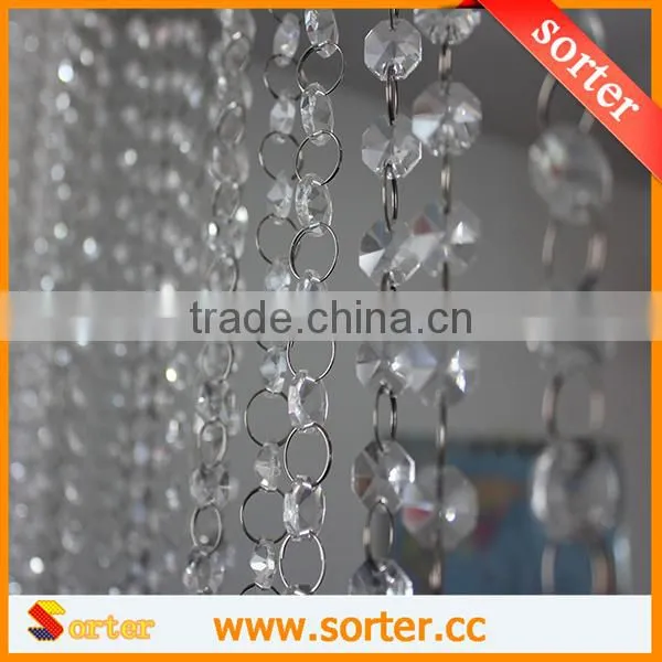 DIY Octagon Crystal Beads for Wedding Stage Decoration photo-2