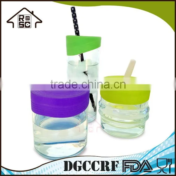 NBRSC Stretch Universal Silicone Water Bottle Cup Cover Silicone Lid Straw Topper Set of 5 photo-3