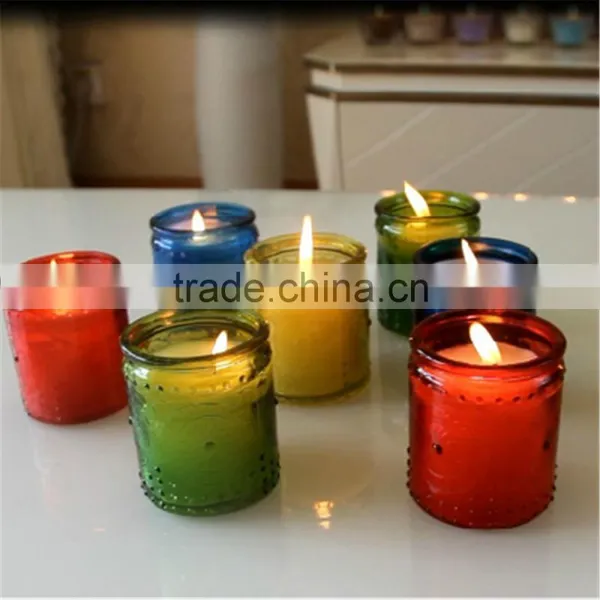 Wax Candle Jar Glass Candle Jar,color Candle Glass,tea Light Holder photo-2