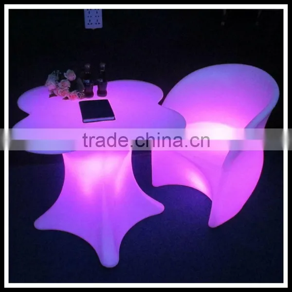 New Product High Quality PE Led Light Dinning Chair Sets / Bar Led Furniture Light up Leisure Chairs Sets photo-2