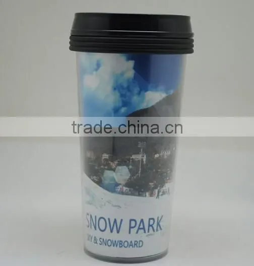 450ml Double Wall Promotional Travel Coffee Mug With Paper Insert photo-3