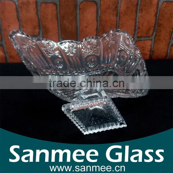 China Manufacture Cheap Clear Leaf Shape Glass Plate photo-3