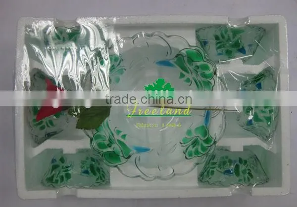 JK043 7pcs Glass Salad Bowl Set With Spray Deco photo-3