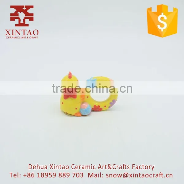 Decorative Ceramic Table Yellow Chicken Shaped Napkin Holder for Sale photo-4