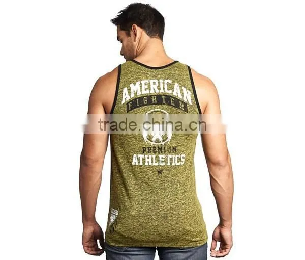 Men 's Bodybuilding Contrast Rib Tank photo-2