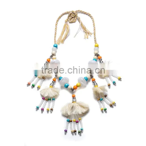 European and American Popular Long Beads Necklace Yarn Hand-woven Yiwu Jewelry Factory Wholesale photo-5