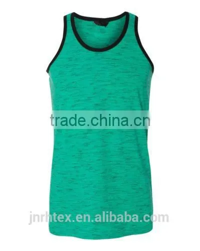 95% Cotton 5% Spandex Mens Gym Injected Slub Tank Top photo-3