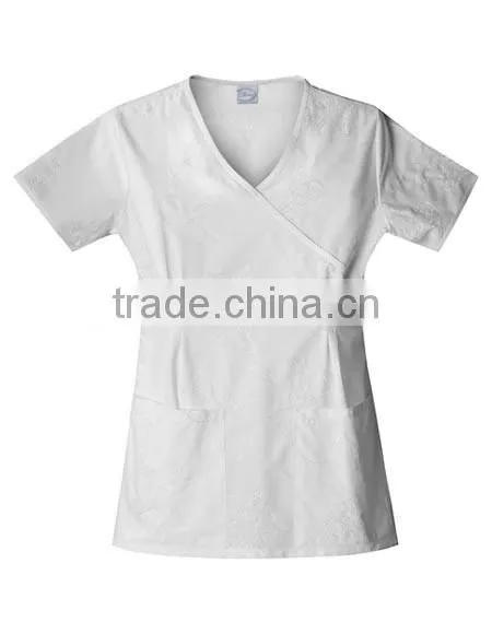 Girl White Cotton Medical Scrubs photo-2