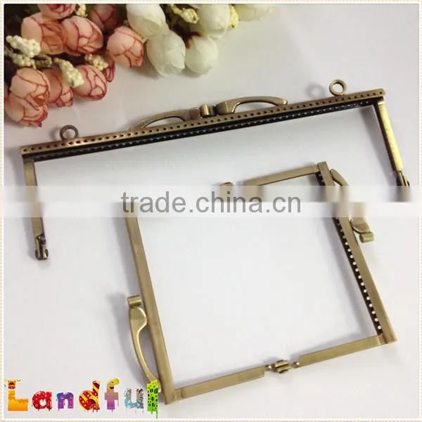 Antique Bronze Kiss Lock Sew In Bag Supplies Purse Frame Handbag Frame photo-3