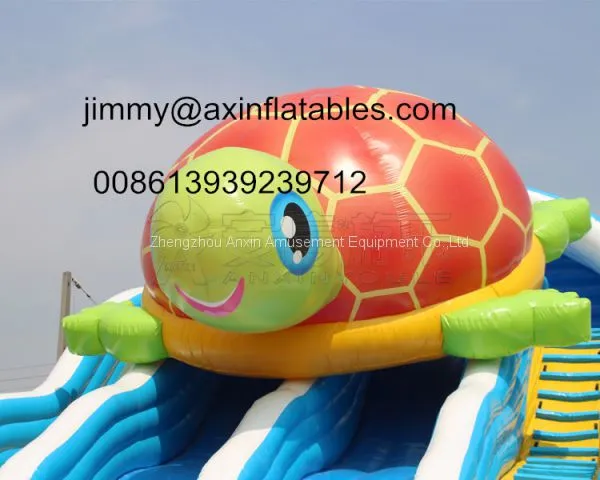 0.55MM Plato PVC Giant Commercial Sea Turtle Inflatable Water Slide For Kids photo-3