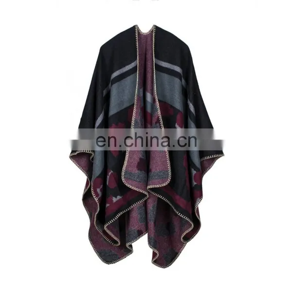 Madam Leopard Print Cashmere Scarf Triangle Needle Hem Multifunctional Cloak photo-3